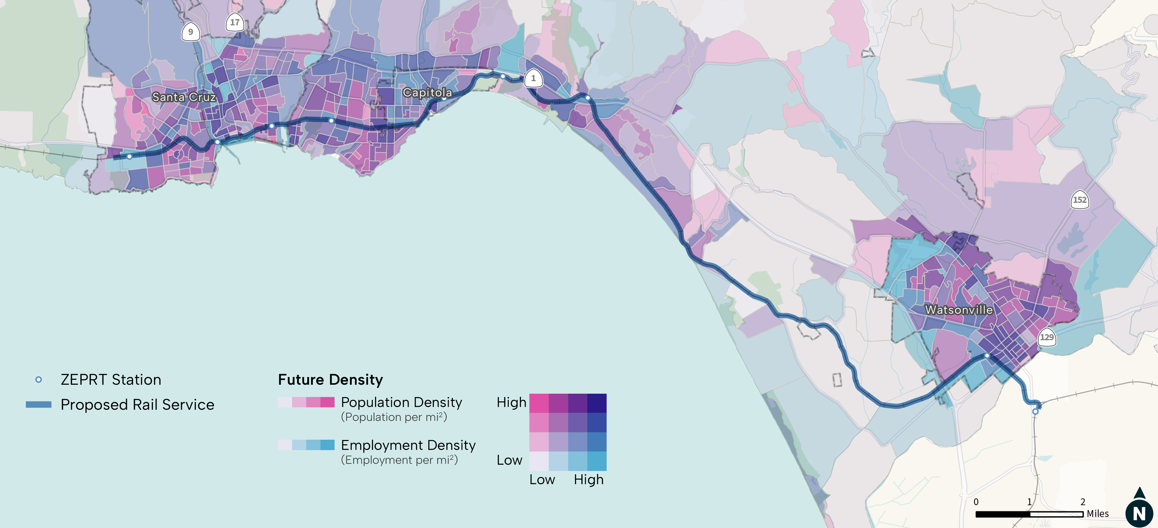 Map showing Population and Employment Density
