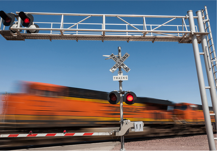 Gate and flashing lights