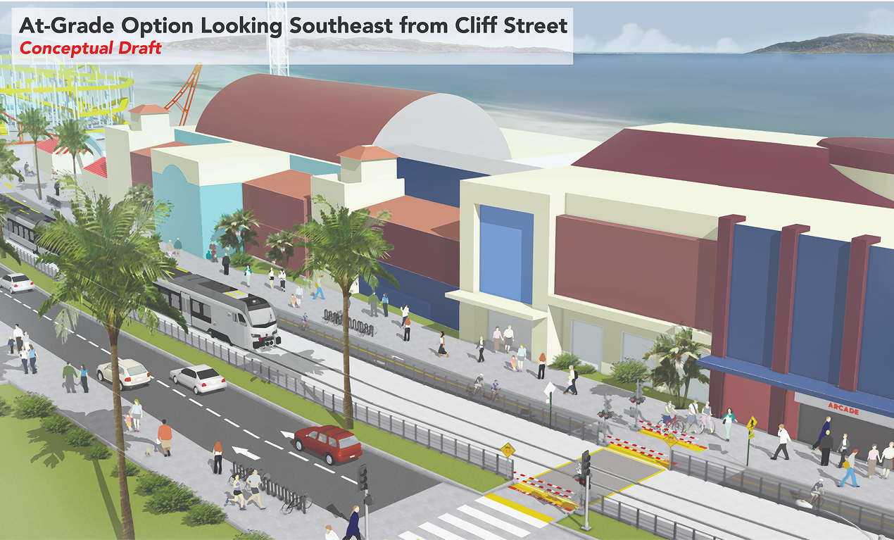 At Grade Option Looking Southeast from Cliff Street